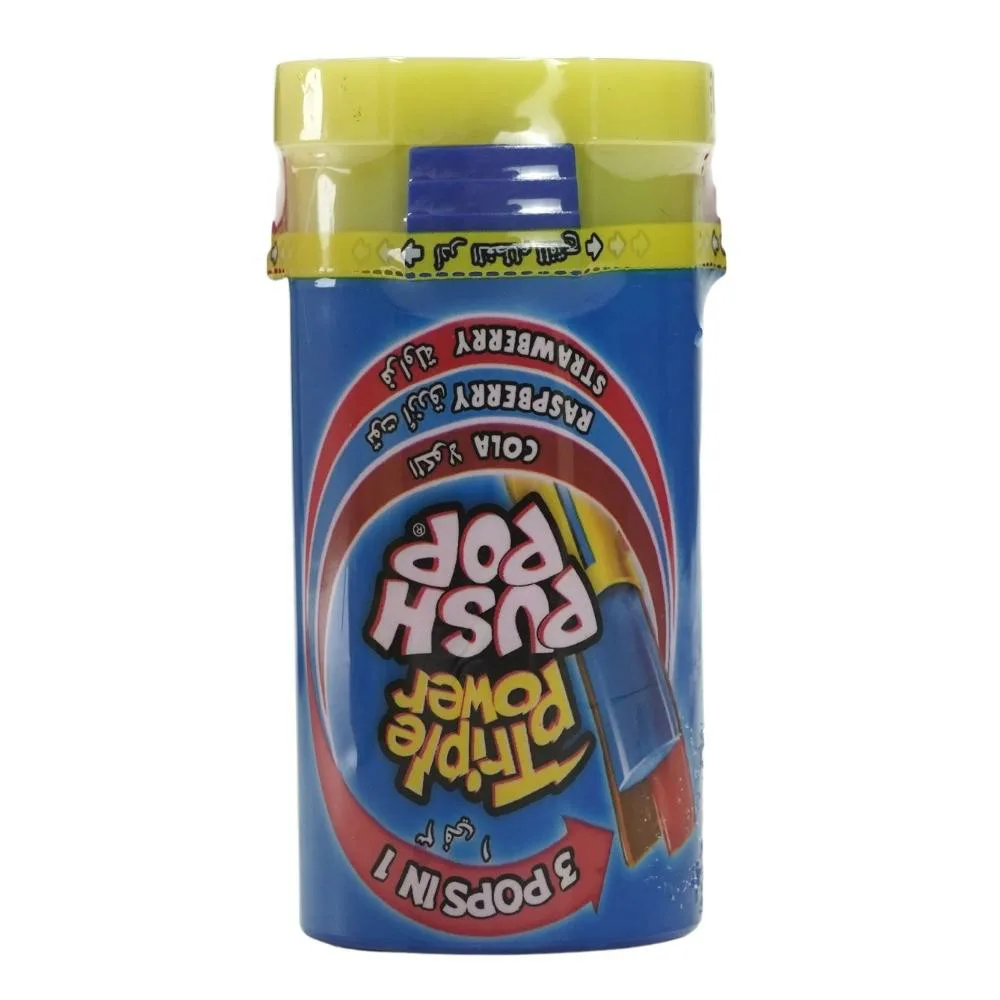 Triple Power Push Pop Cola Raspberry Strawberry, 3 Pops In 1- 34gms